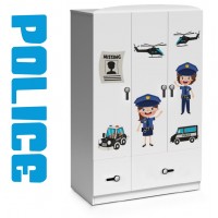 Dulap Police 3 usi - Camere de Copii Premium MDF High Gloss -Tema Politie Dulap Police 3 usi - Camere de Copii Premium MDF High Gloss -Tema Politie